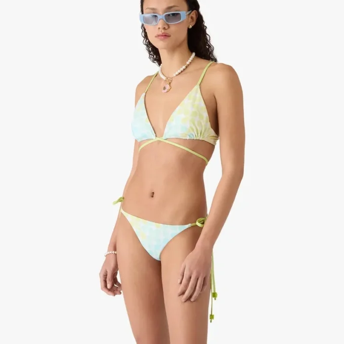 Bas de bikini à cordons et perles Optic Drop