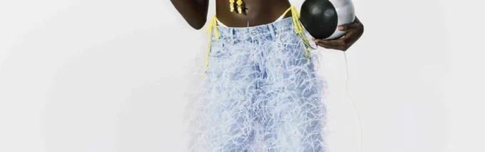 Bas de bikini à cordons et perles Optic Drop