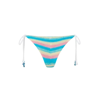Bas de bikini en tissu éponge rayé