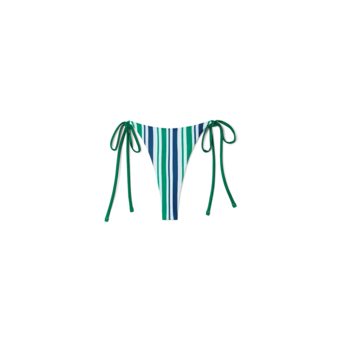 Bas de bikini à ficelles rayé
