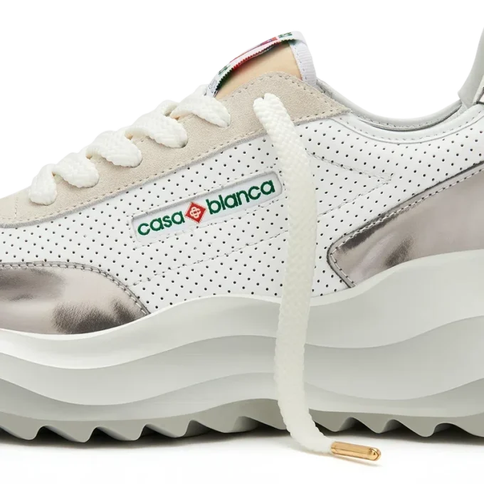 Baskets Atlantis blanches et chromées pour femme