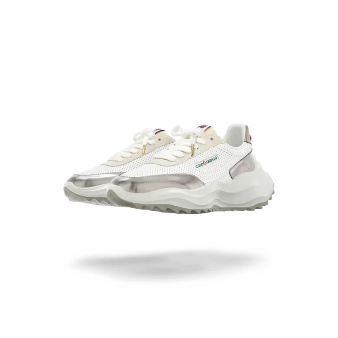 Baskets Atlantis blanches et chromées pour femme