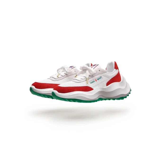 Baskets Atlantis blanches et rouges pour homme