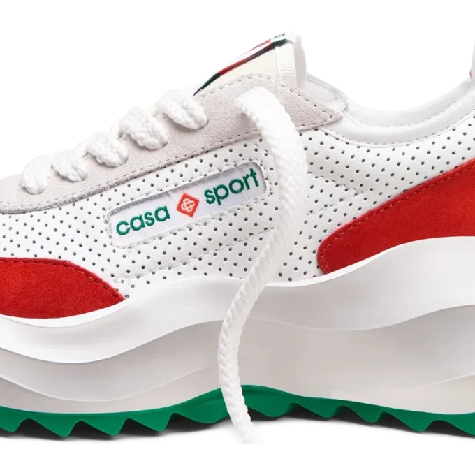 Baskets Atlantis blanches et rouges pour homme