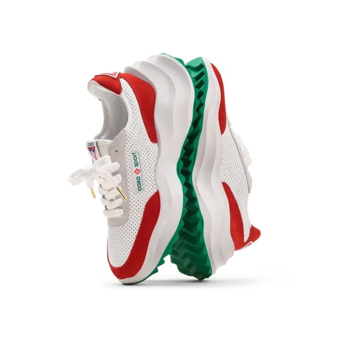 Baskets Atlantis blanches et rouges pour homme