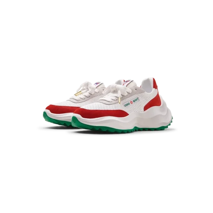 Baskets Atlantis blanches et rouges pour homme