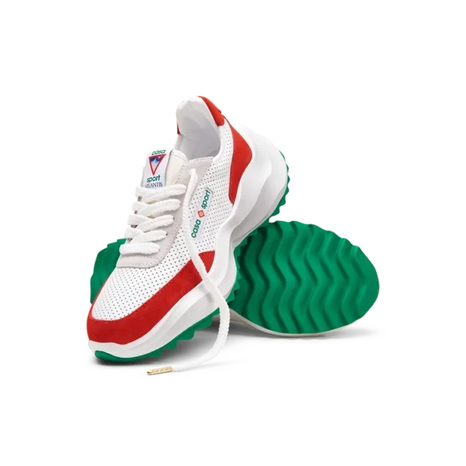 Baskets Atlantis blanches et rouges pour homme