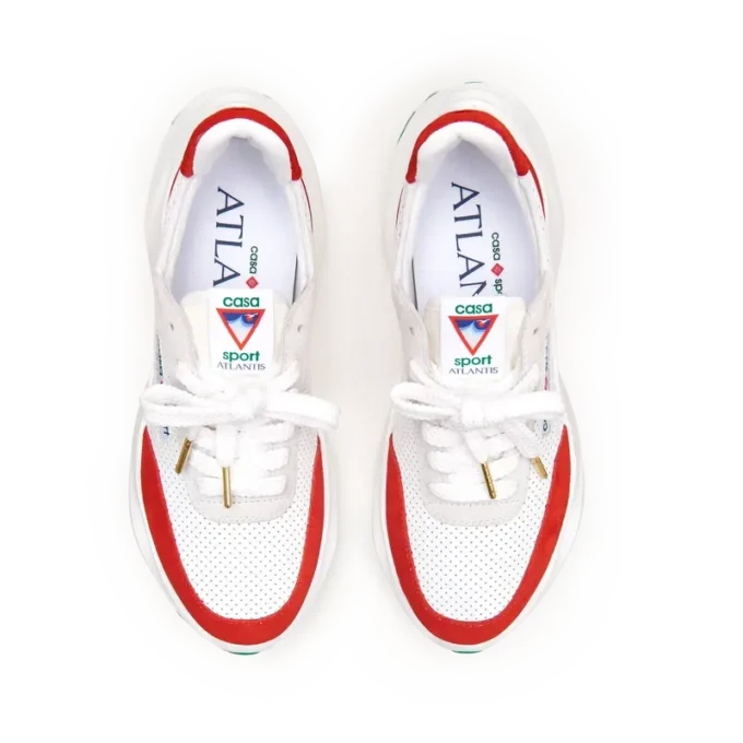 Baskets Atlantis blanches et rouges pour homme