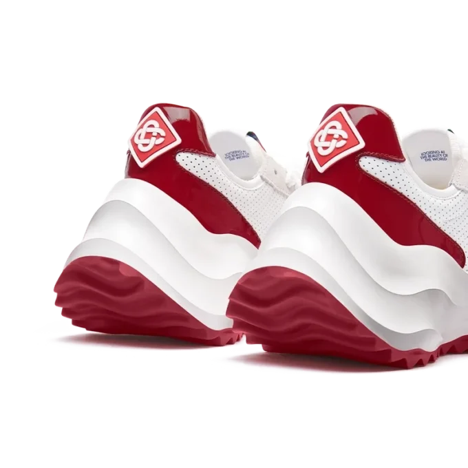 Baskets Atlantis pour femme, blanc et rouge vif