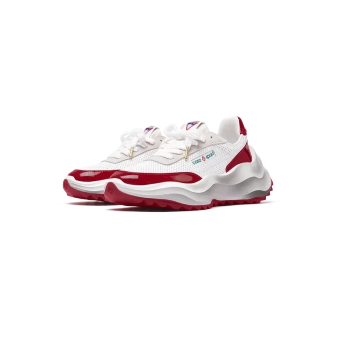 Baskets Atlantis pour femme, blanc et rouge vif