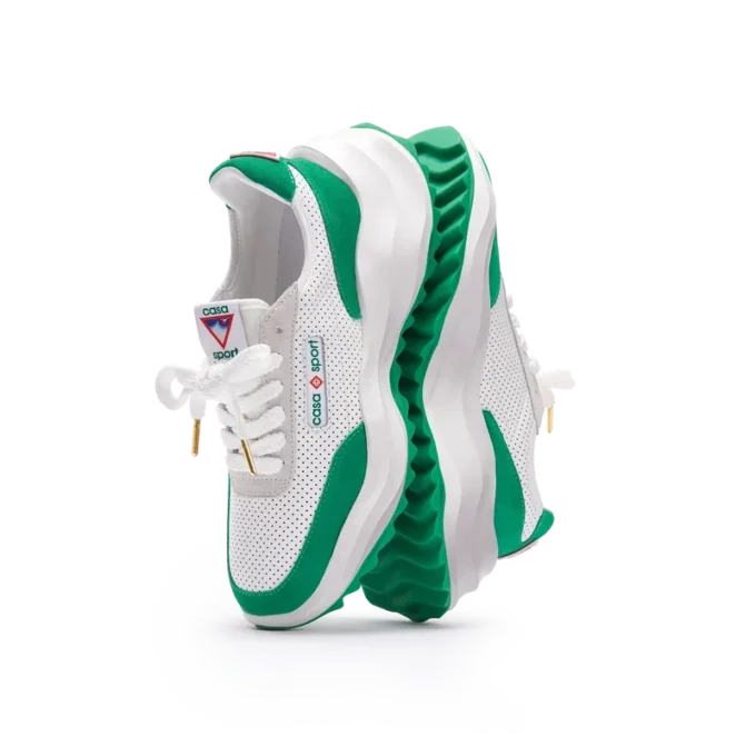 Baskets Atlantis pour femme, blanc et vert tennis