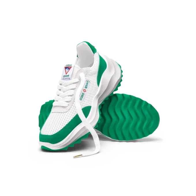 Baskets Atlantis pour femme, blanc et vert tennis