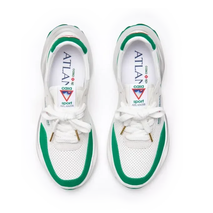 Baskets Atlantis pour femme, blanc et vert tennis
