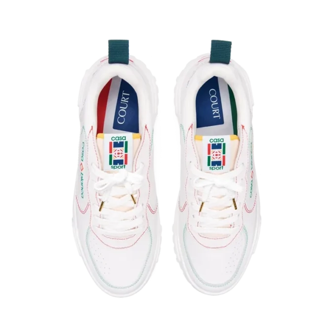 Baskets Court blanches et multicolores pour femme Baskets Court blanches et multicolores pour femme