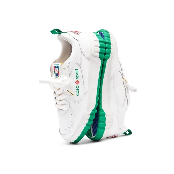 Baskets Court blanches et vertes pour femme