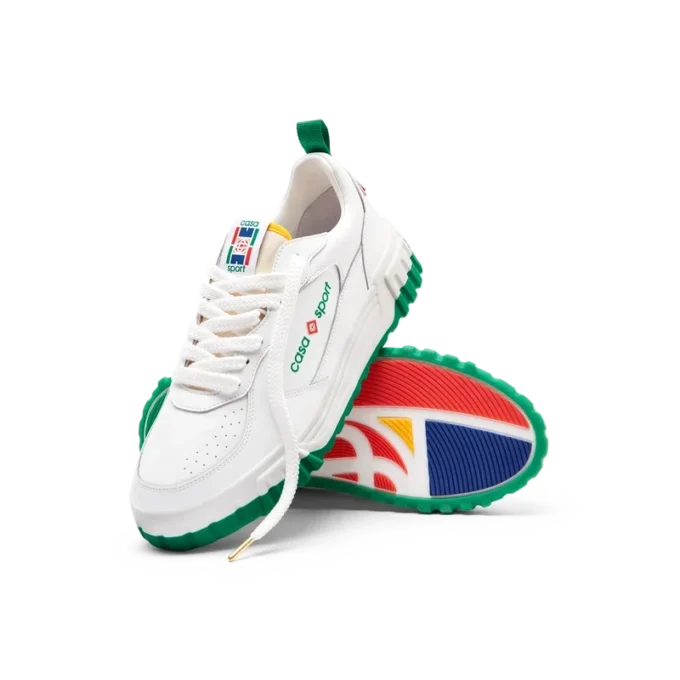 Baskets Court blanches et vertes pour femme