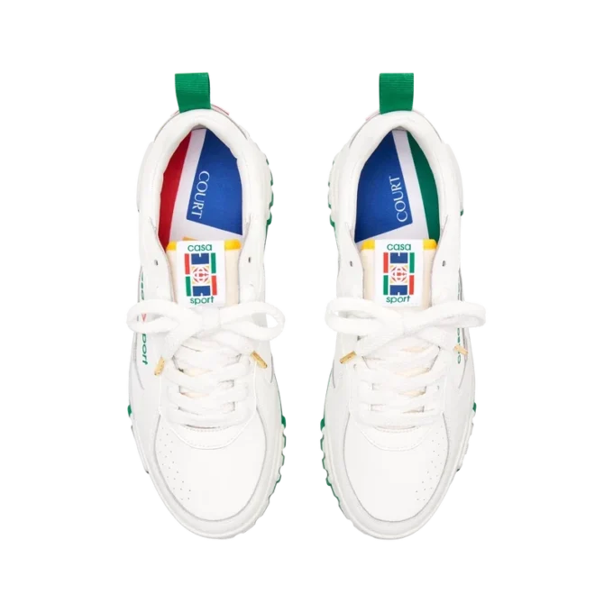 Baskets Court blanches et vertes pour femme