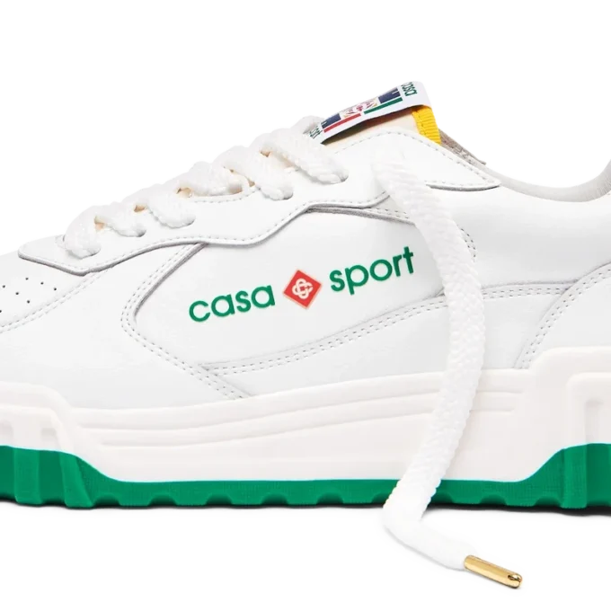 Baskets Court blanches et vertes pour femme