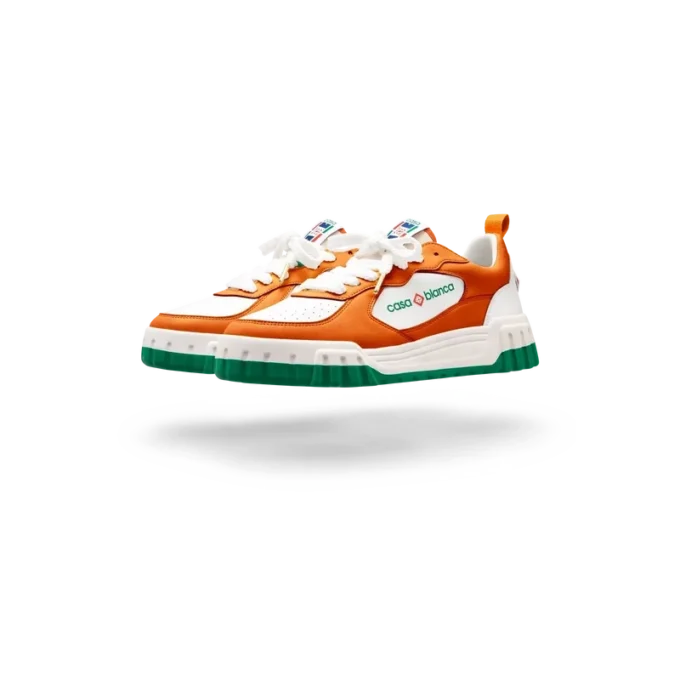 Baskets Court Orange & Blanc pour Femme