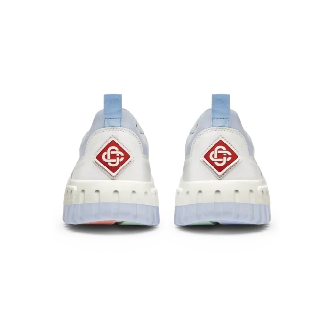 Baskets Court pour homme, blanc et bleu poudré