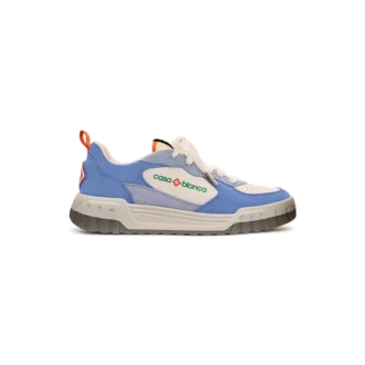 Baskets Court pour femme, blanches et bleues