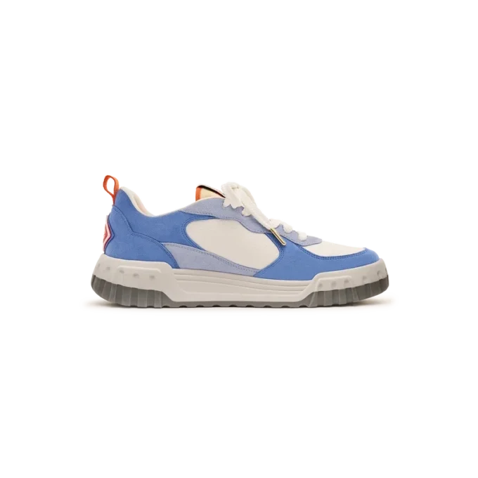 Baskets de tennis blanches et bleues pour homme