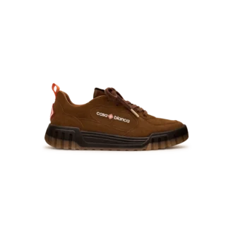 Baskets Court en daim marron pour femme