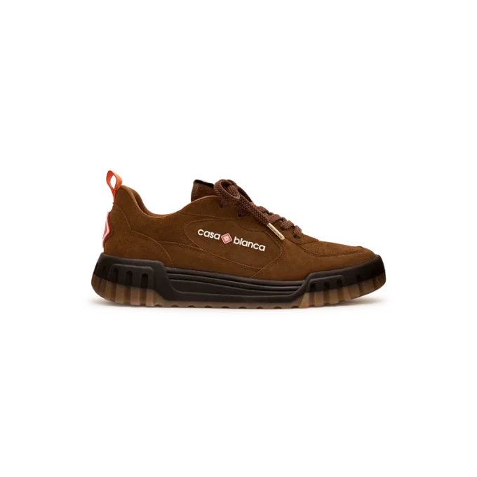 Baskets Court en daim marron pour femme