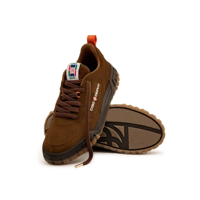 Baskets Court en daim marron pour femme