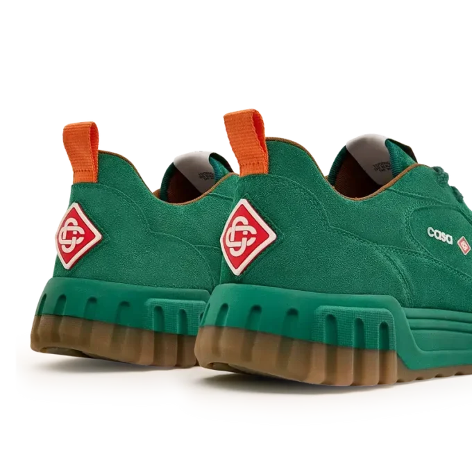 Baskets Court en daim vert pour femme