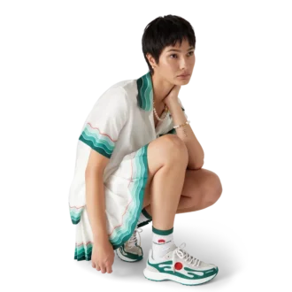 Baskets Stade blanches et vertes pour femme