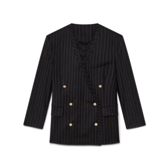 Blazer oversize en laine à fines rayures