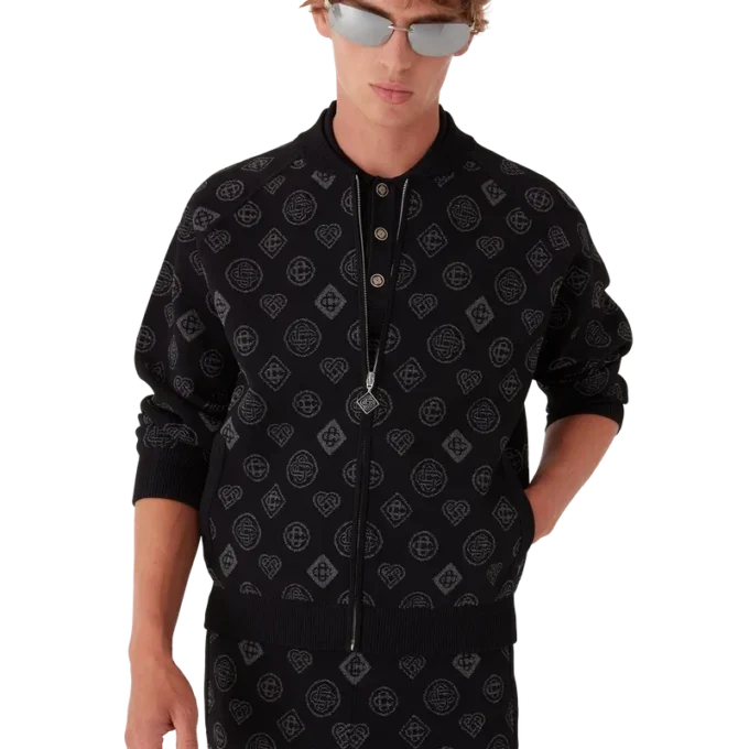 Blouson aviateur en jacquard monogramme