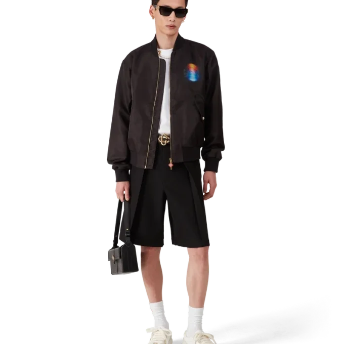 Blouson aviateur en organza dégradé