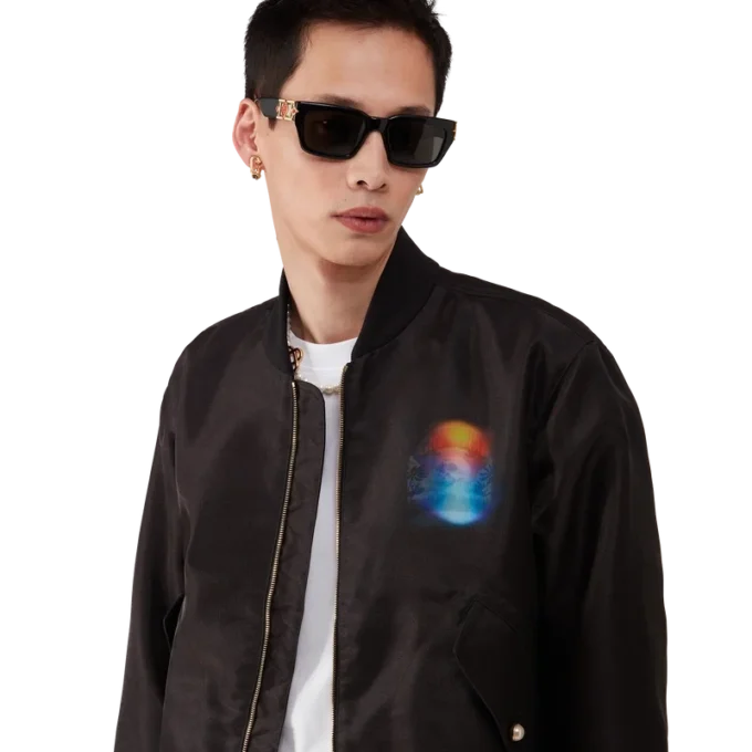 Blouson aviateur en organza dégradé