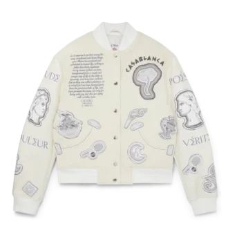 Blouson aviateur en patchwork de chenille