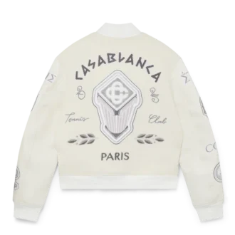 Blouson aviateur en patchwork de chenille