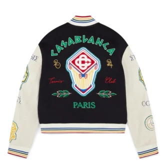 Blouson aviateur en patchwork de chenille