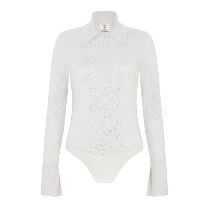 Body en maille avec monogramme en cristal