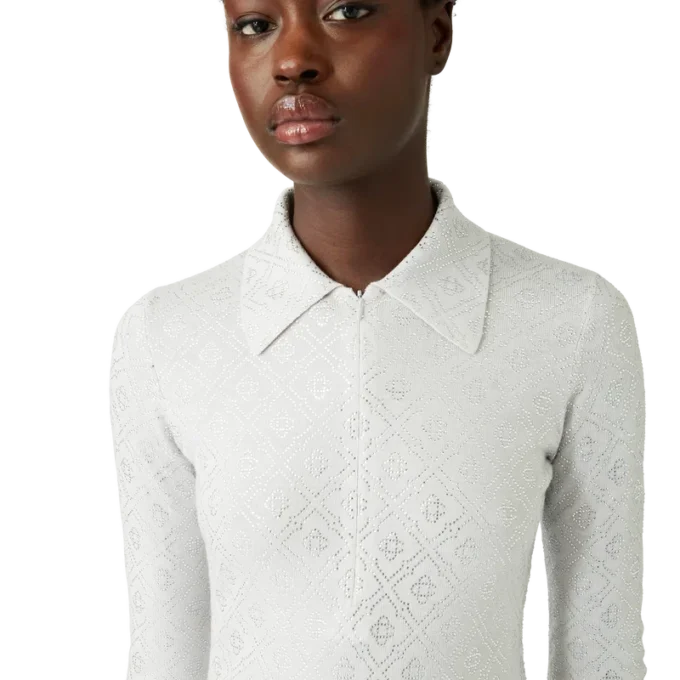 Body en maille avec monogramme en cristal