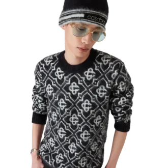 Bonnet en mohair à rayures