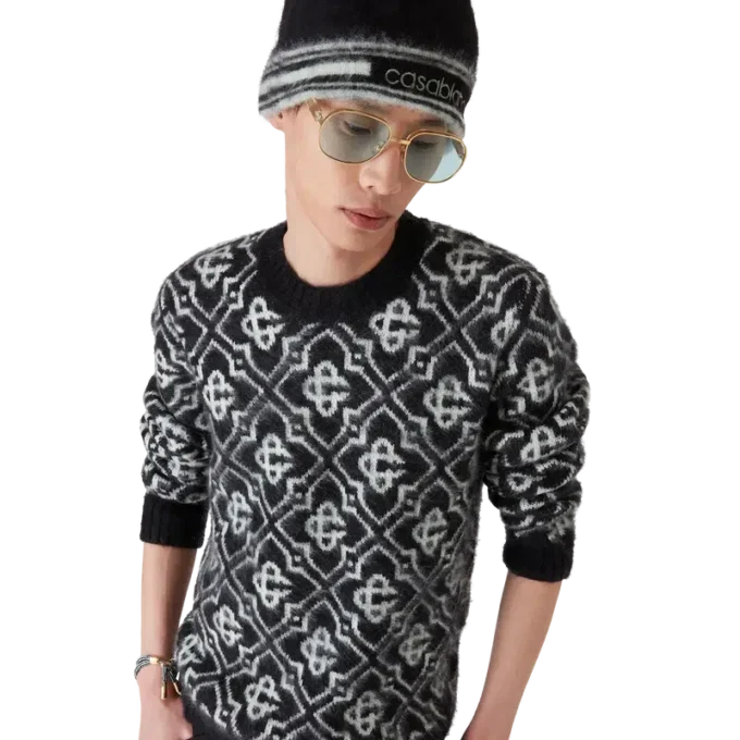 Bonnet en mohair à rayures