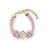 Bracelet à nœuds et perles rose