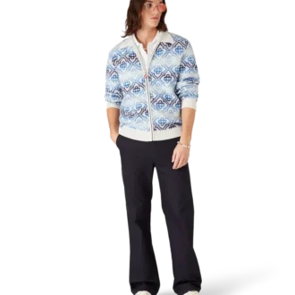 Cardigan à manches longues en laine mérinos avec motif Monogram Space Dye