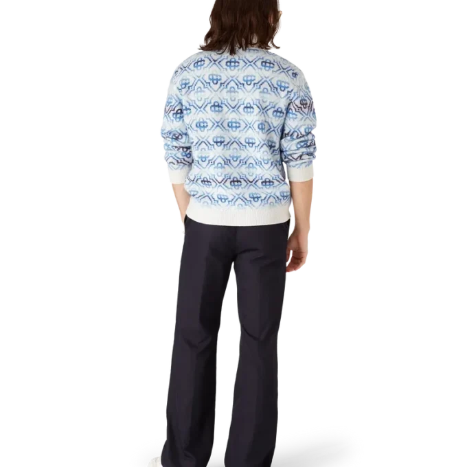 Cardigan à manches longues en laine mérinos avec motif Monogram Space Dye