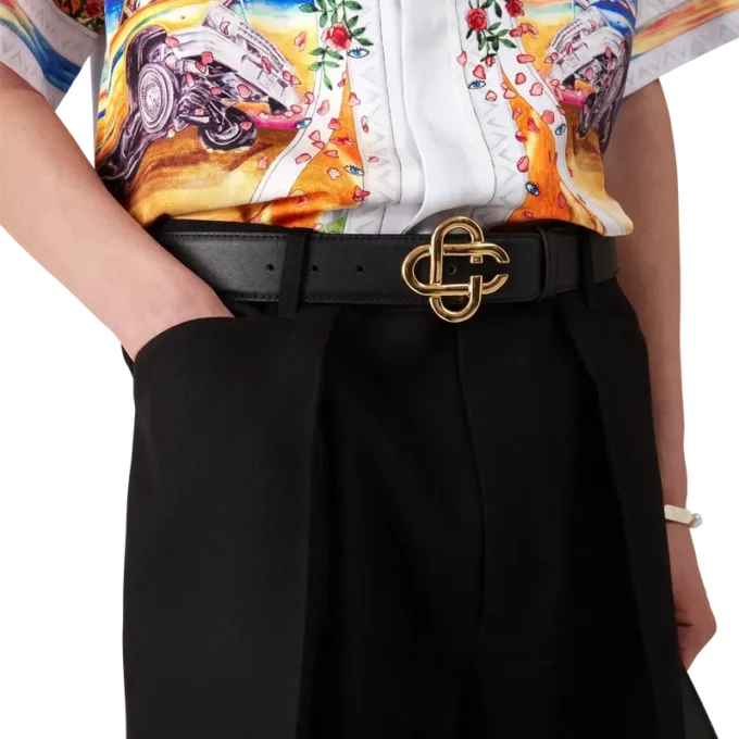 Ceinture noire avec logo CC