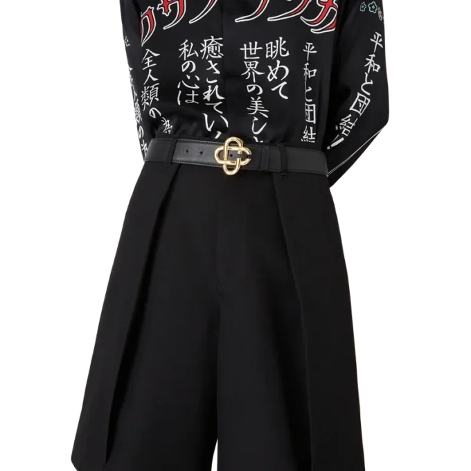 Ceinture pour homme à boucle CC en noir et or