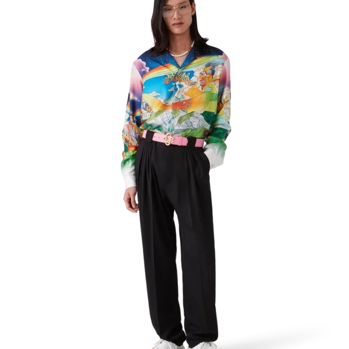 Ceinture rose avec logo CC en relief