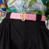Ceinture rose avec logo CC en relief