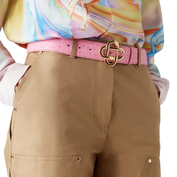 Ceinture rose avec logo CC en relief